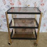 Metal and smoked glass trolley erard (france)