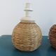 Pair of rope and ceramic lamps from the 80s