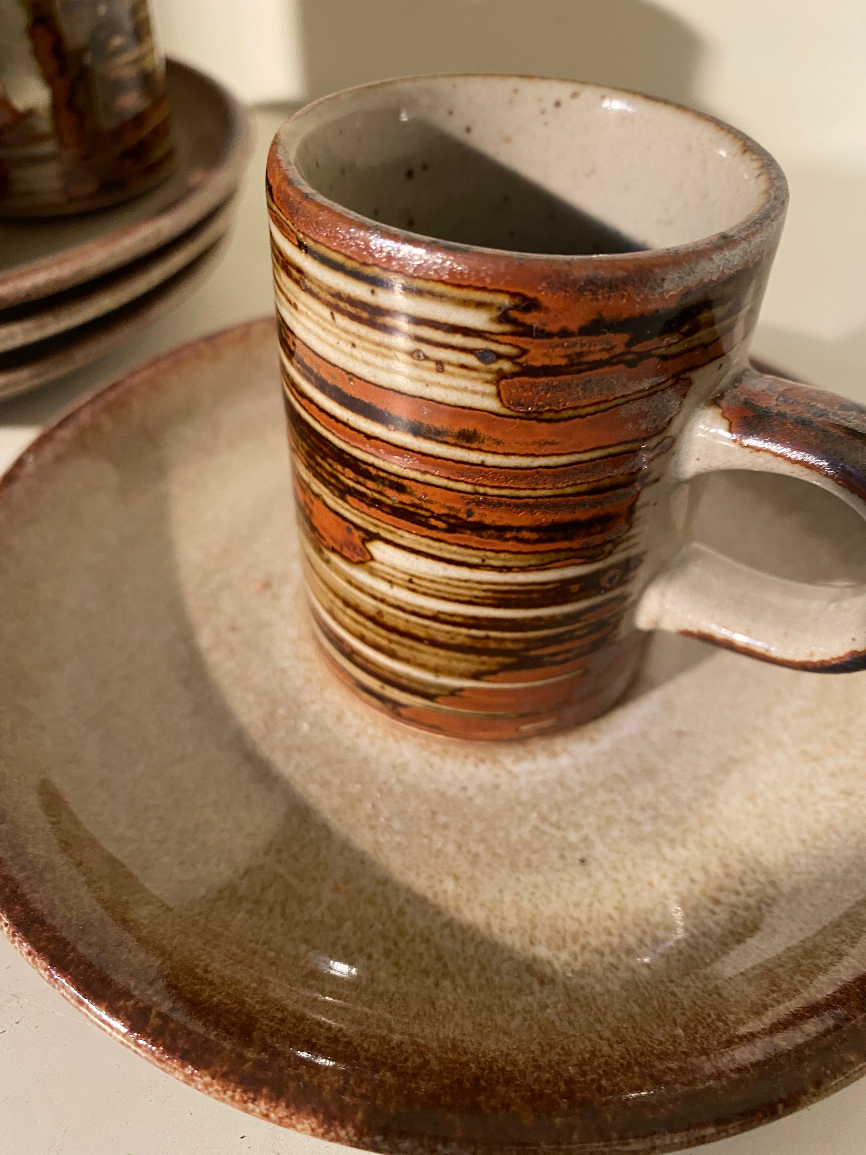 Set of 4 sandstone cups