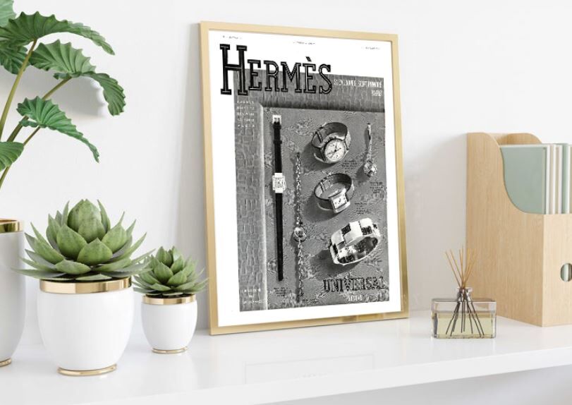 Vintage poster, advertising print, hermes 30x40cm, 1930