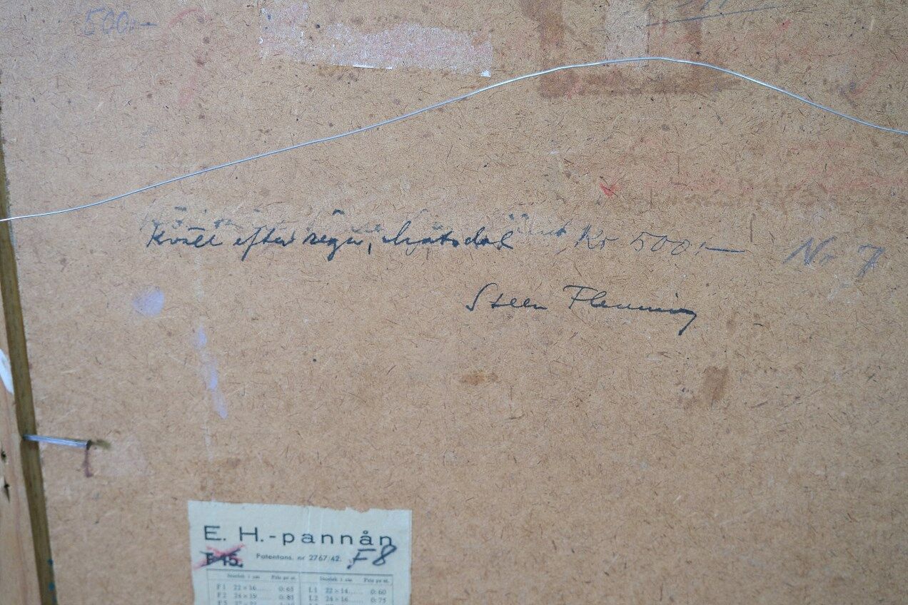 Steen Flemming ( 1897-1977 ), Swedish Impressionist Painting, 1948, Oil on Panel, Framed.