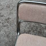 1970s designer chairs in metal and fabric