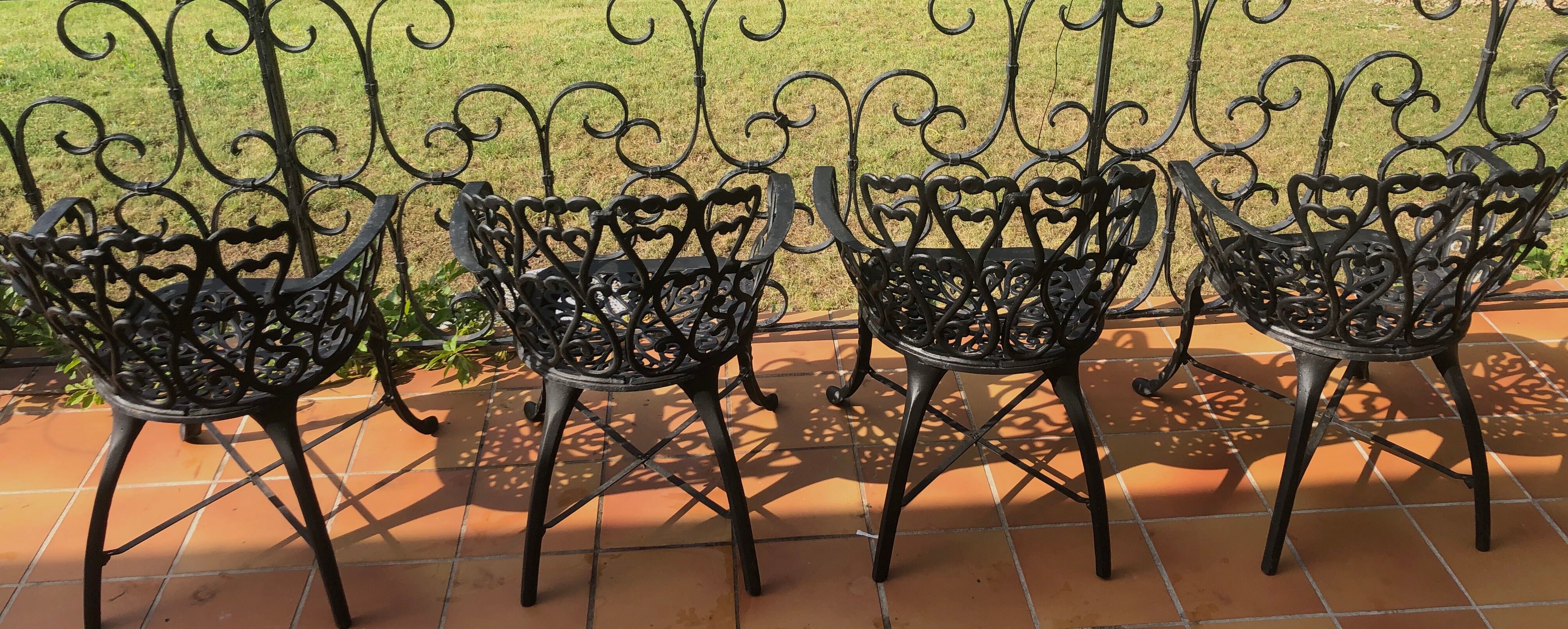 Ancient cast iron garden lounge