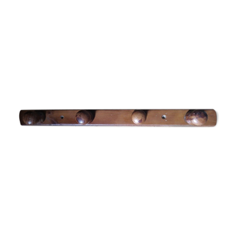 Coat rack patinated wood 4 hooks