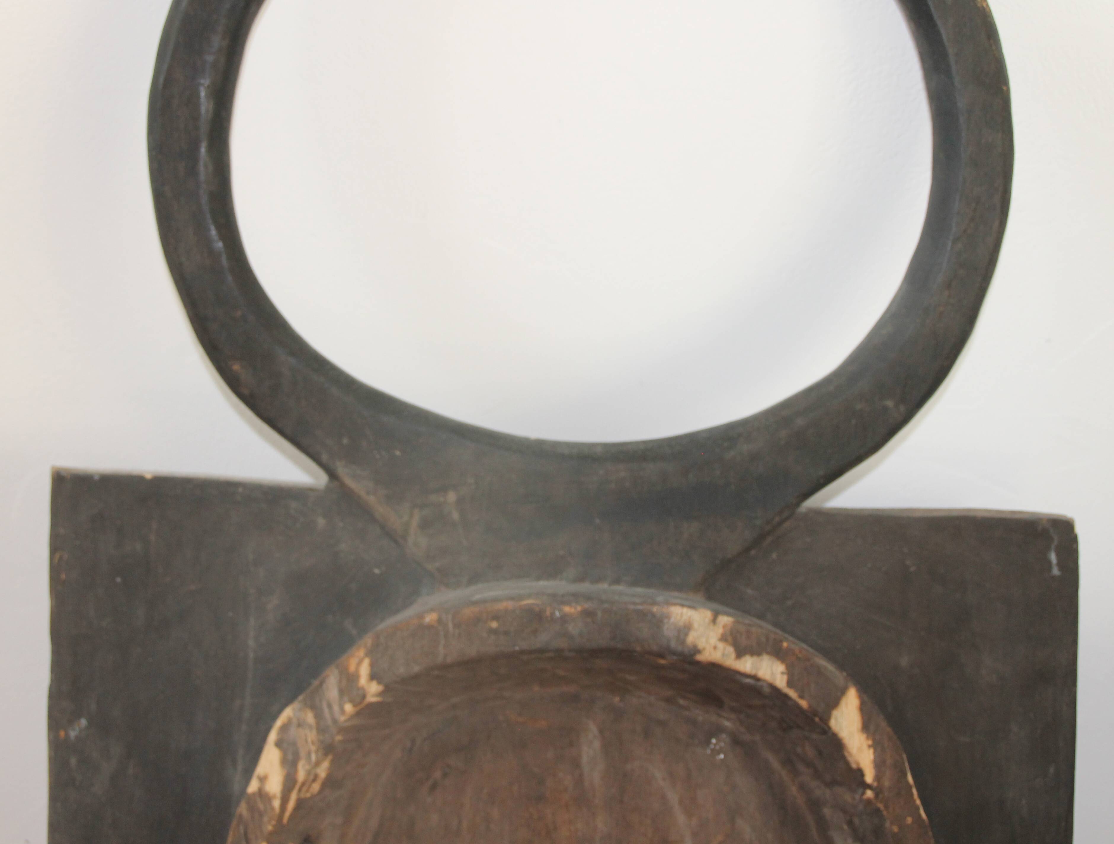 African Art Mask carved wooden palette Ivory Coast Baoule height 87 cm