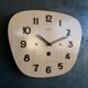 Vintage clock formica silent wall clock "Beroz beige wood"