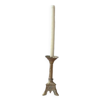 bronze candle stick with estimate, church candle holder