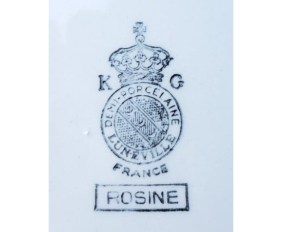 Set of 6 flat plates ceramic collection Rosine