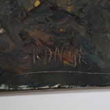 Abstract oil on canvas painting "The Forest" Amsterdam circa 1950