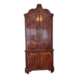 Antique Dutch corner cabinet in burl – two-body cabinet from the 19th century