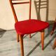 Pair of vintage wooden and leatherette chairs