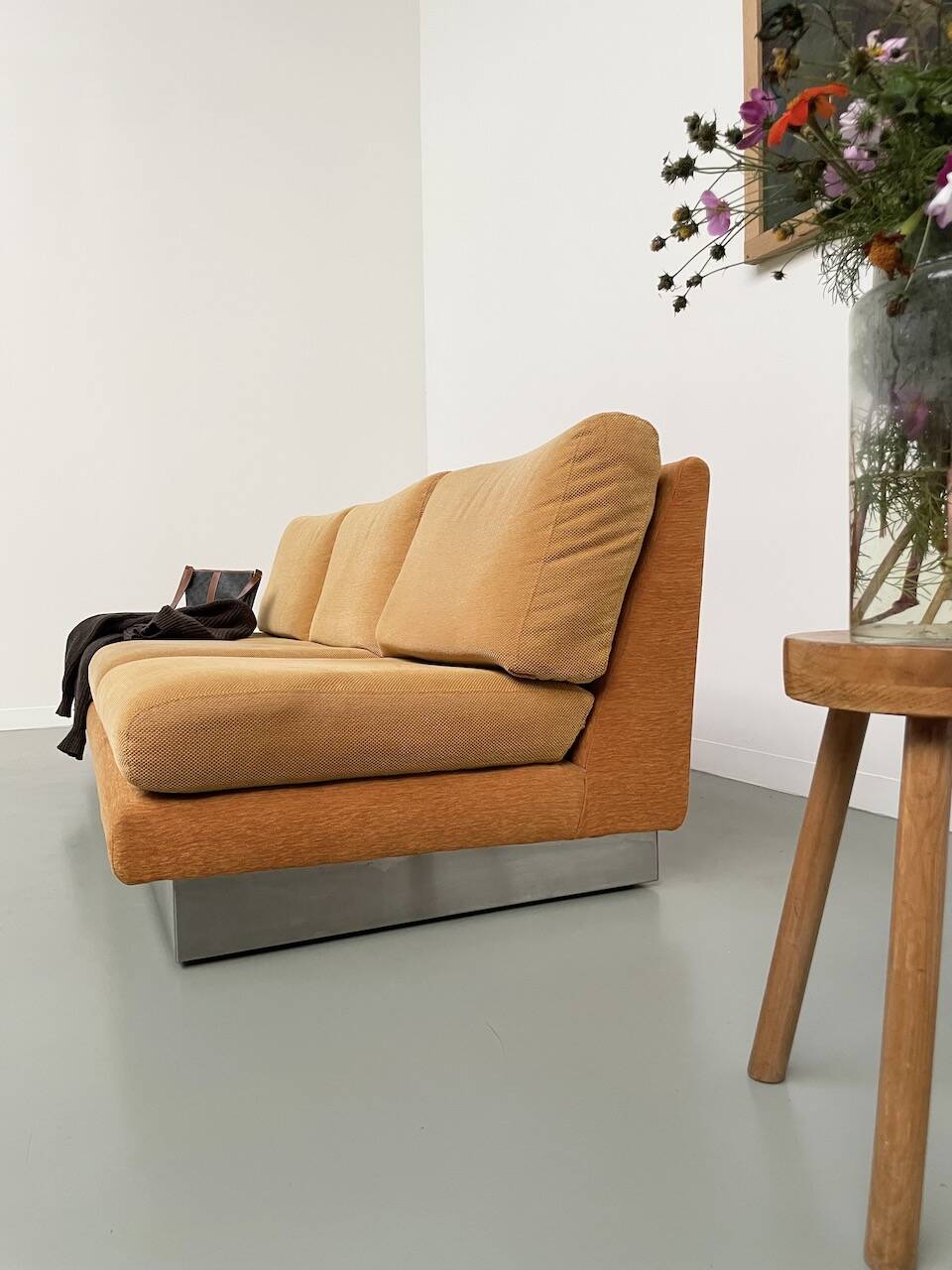 Jacques Charpentier 3-seater stainless steel sofa