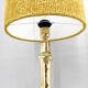 Pair of tall brass table lamps, 1950s, restored
