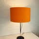 Adjustable Space Age table lamp, original orange lampshade, Staff Leuchten, Germany 1970