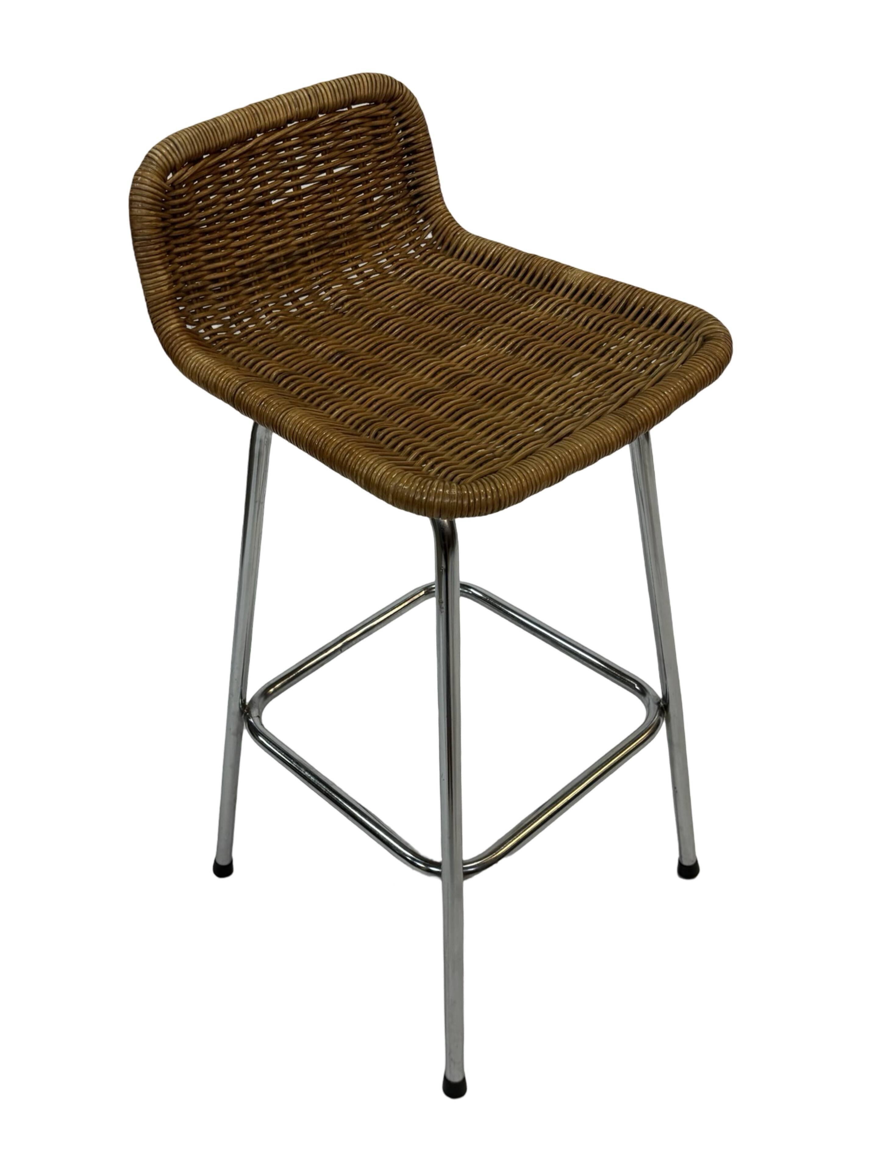 Set of 4 vintage bar stools Dirk van Sliedregt Rohe Noordwolde 1960's