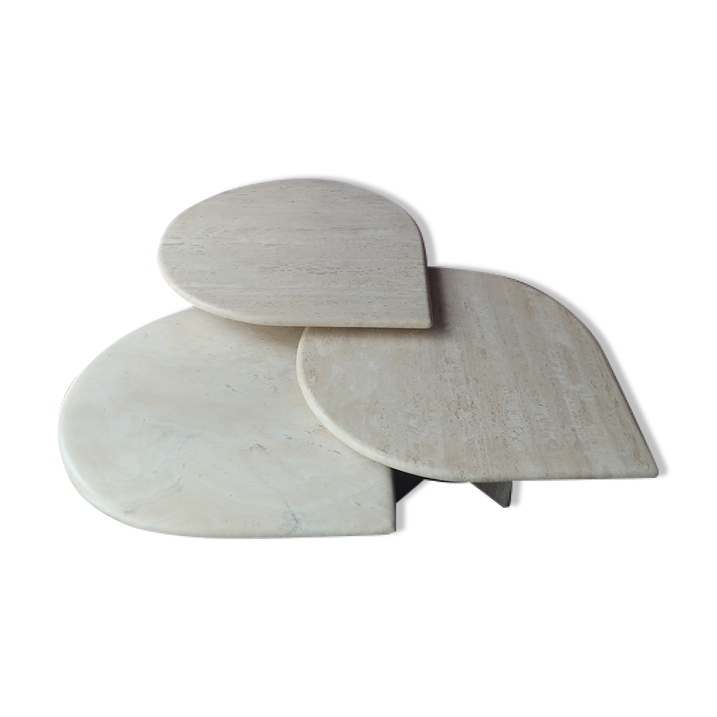 Vintage tables of the 80s in travertine