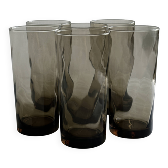 5 smoked water glasses France