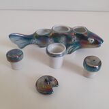 French porcelain salt shaker mustard pot