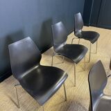Set of 6 black dining room chairs from the 2000s