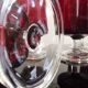 6 glasses of wine/water on foot ruby red color, Cavalier Luminarc France, vintage 70s