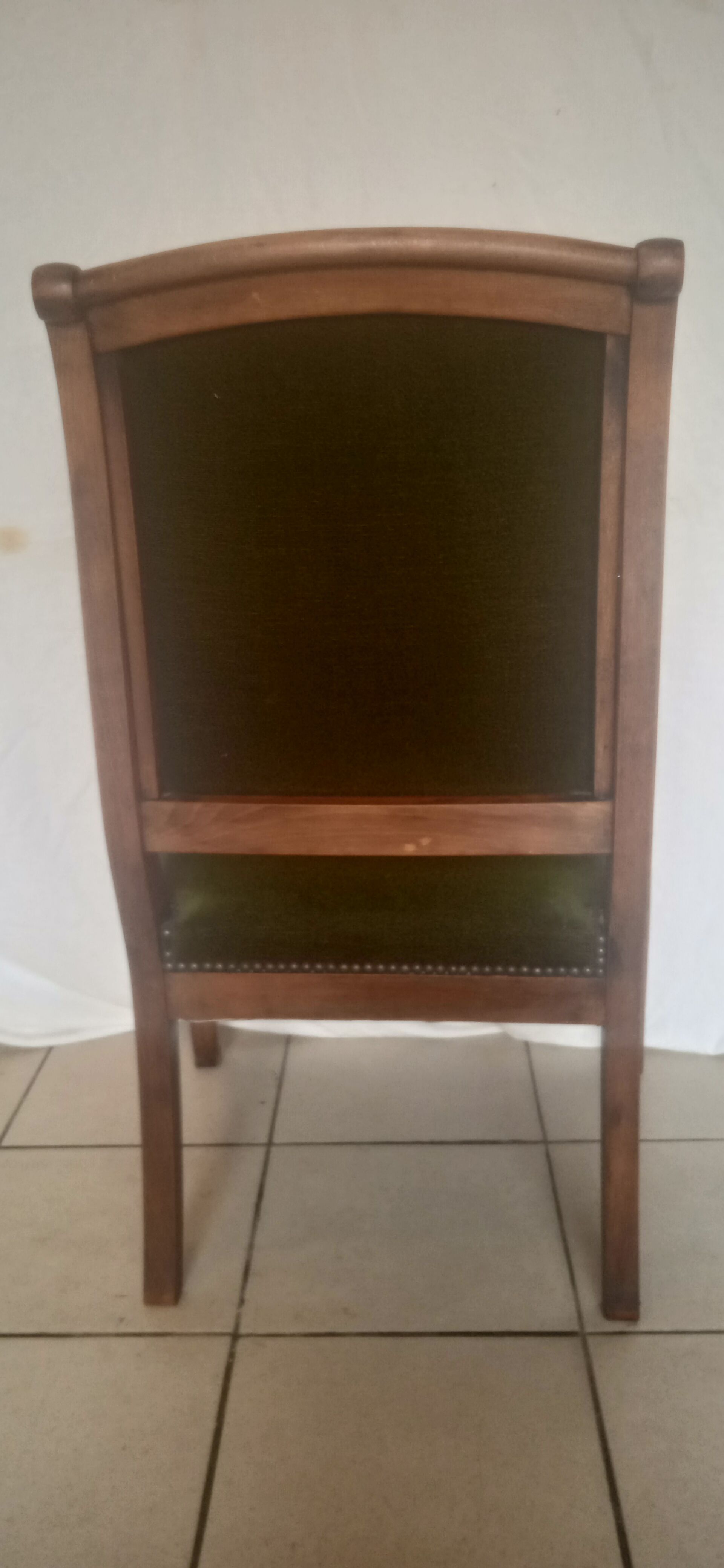 Green velvet armchair