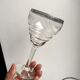 Set of 5 wine glasses in engraved crystal and silver edging 50s