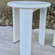 2 TATAY white plastic stools vintage 1970s