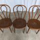 Set of 3 Vintage Thonet Style Bentwood Chair, Carved Wood Dining Chair