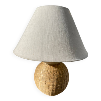 Rattan bedside lamp