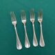Set of 4 large silver-plated metal forks by Christofle, Malmaison model.