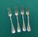 Set of 4 large silver-plated metal forks by Christofle, Malmaison model.