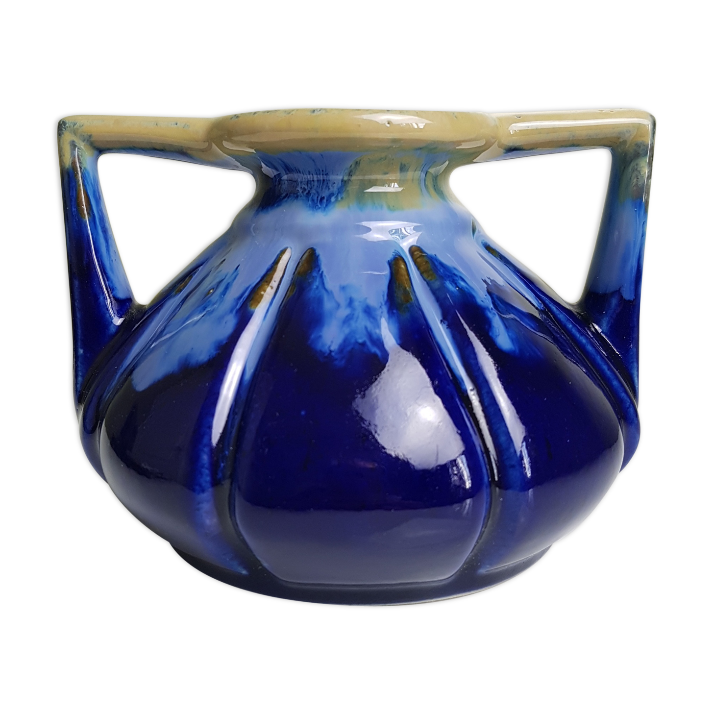 Vase à anse de style Art Nouveau production Alpho Alphonse Mouton Saint Uze