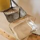 Silver metal and glass basket