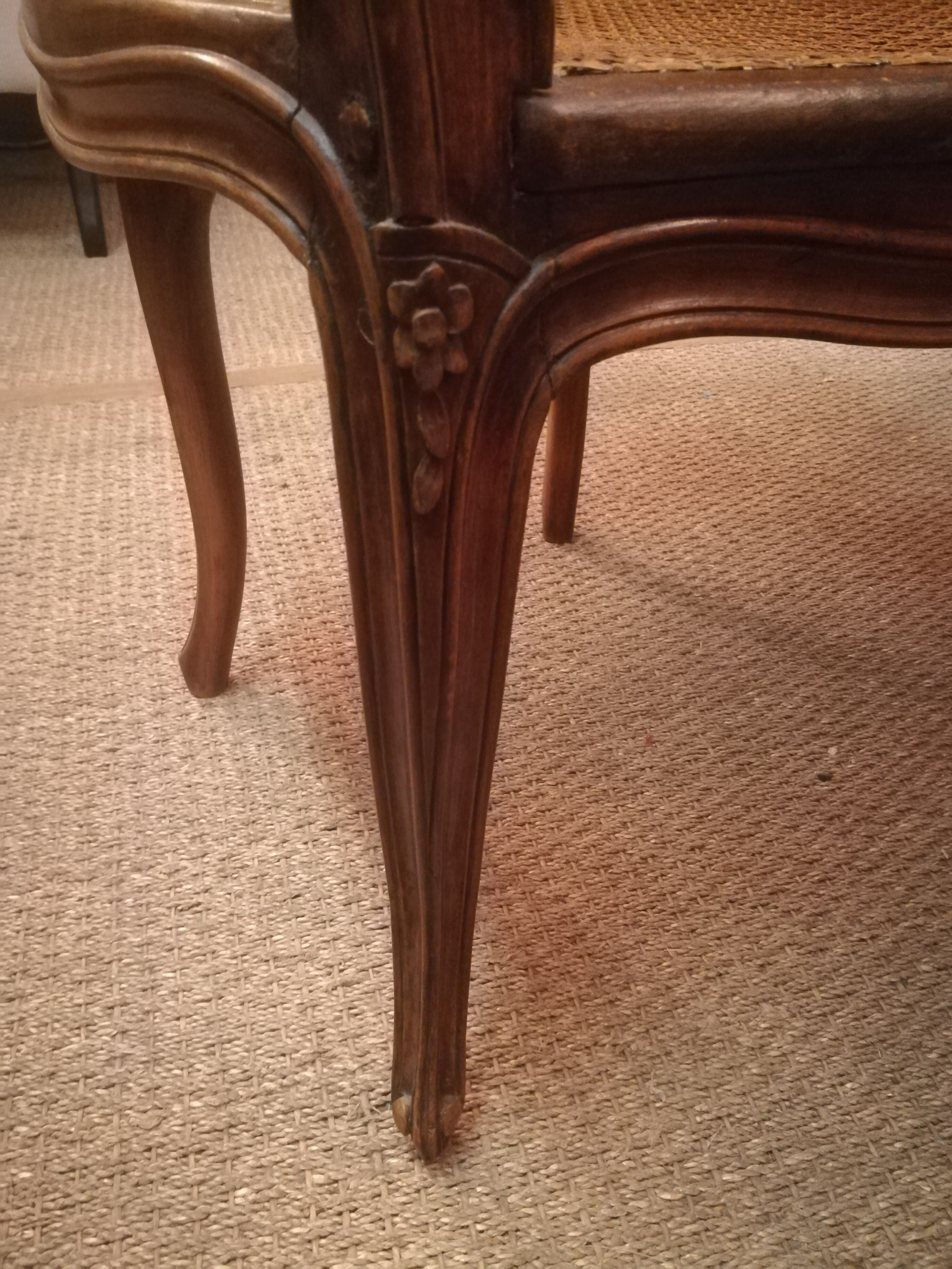 Louis xv style canned armchair