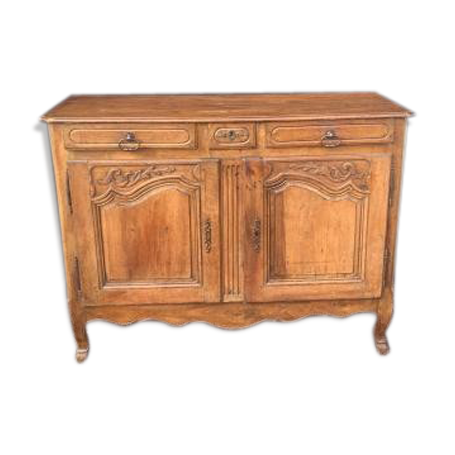Two-door walnut buffet Louis XV period 19th century