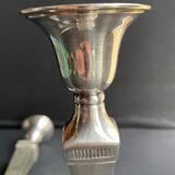 Candle holders (2) - Modern mid-century - Silver metal - Square base