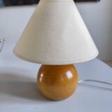 Solid walnut ball table lamp 1970