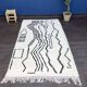 Tapis azilal blanc et noir berbère
