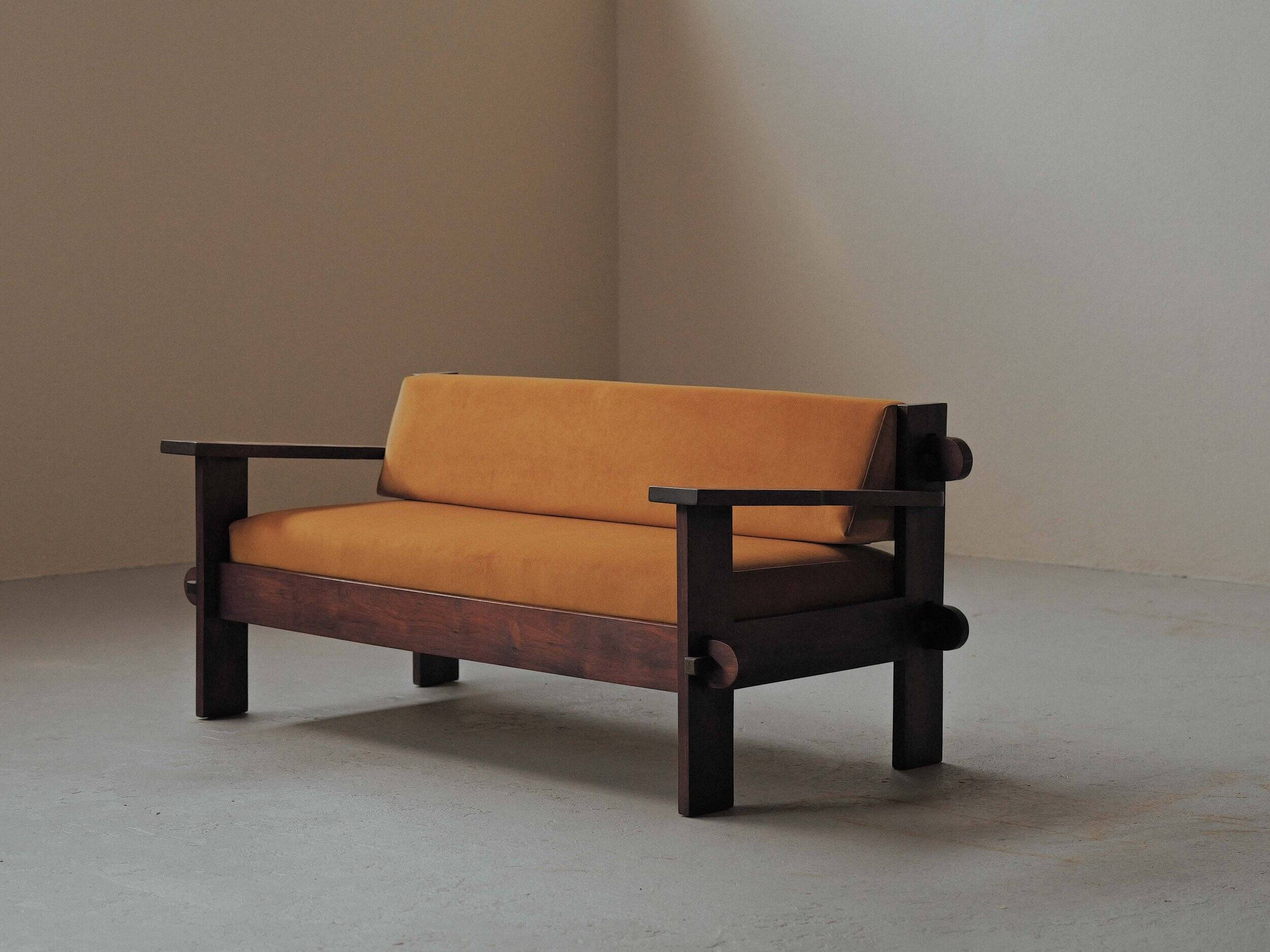 Architect's bench in solid wood, France, circa 1970.