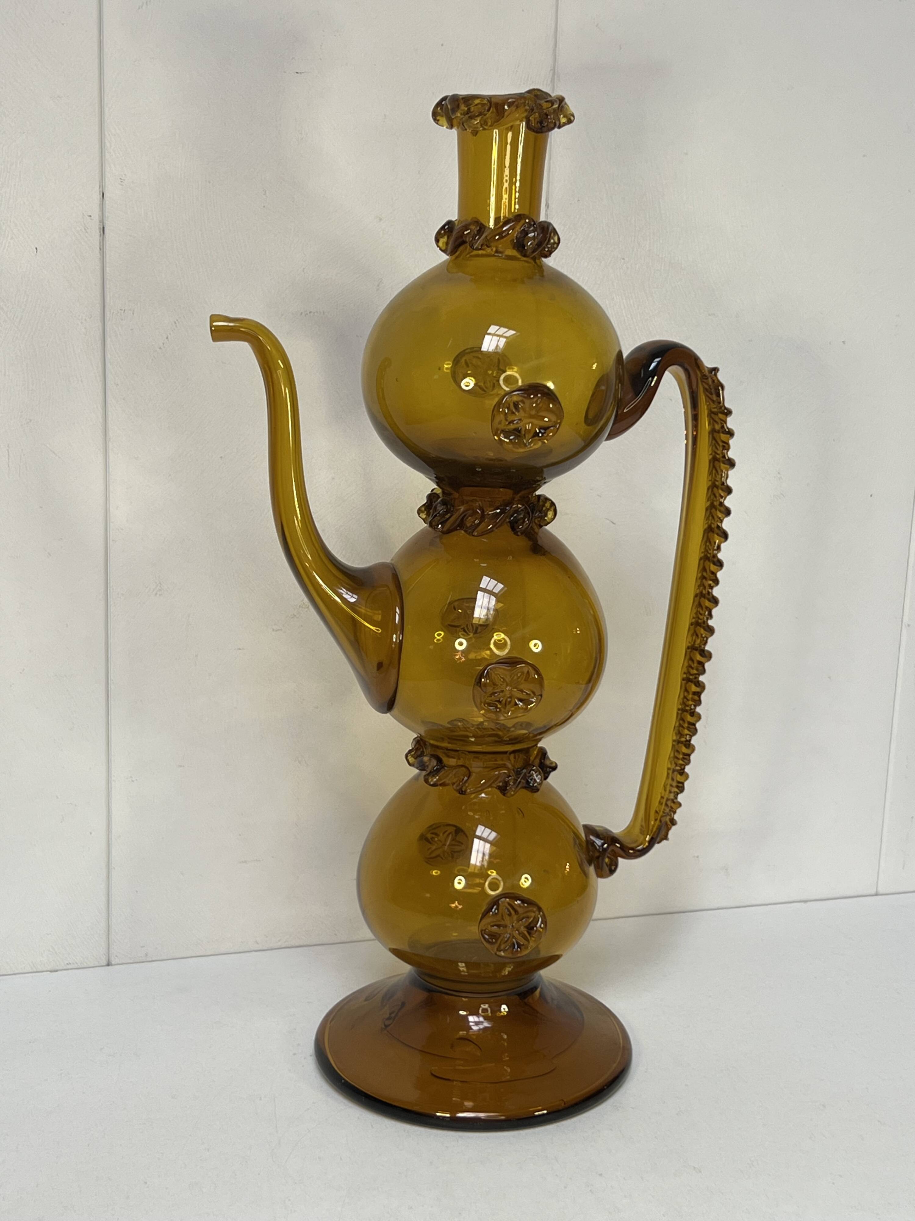 Large 20th century blown glass bottle