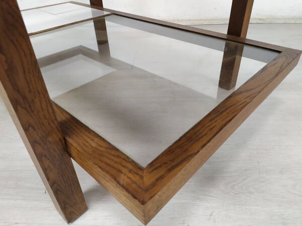 Table basse vintage double plateaux