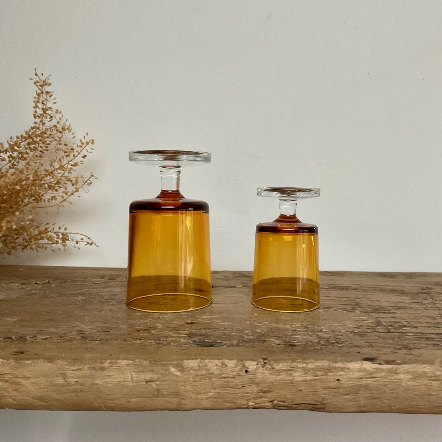 6 LUMINARC amber "rider" glasses