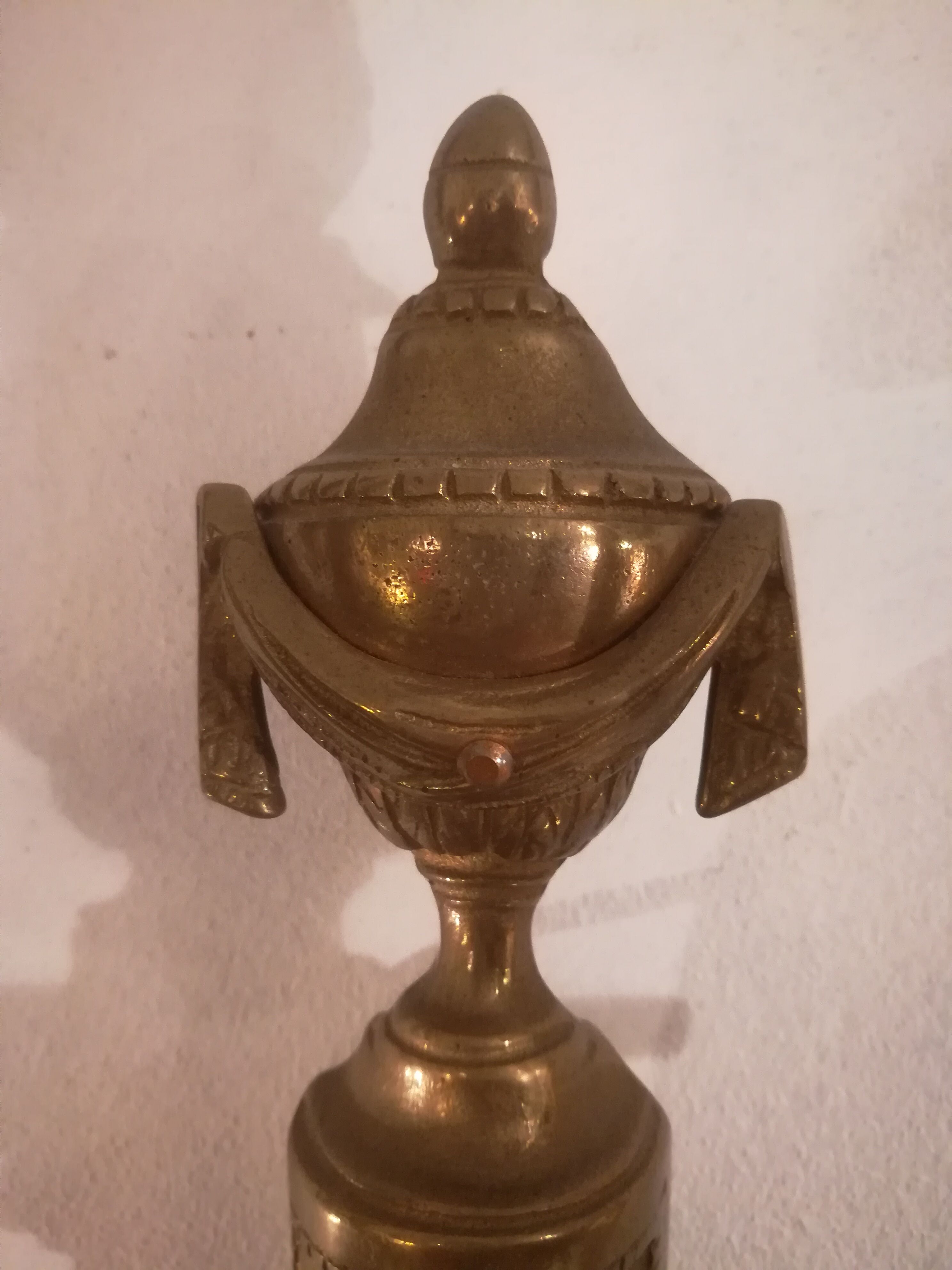 Pair of Louis XVI style sconces in gilded bronze