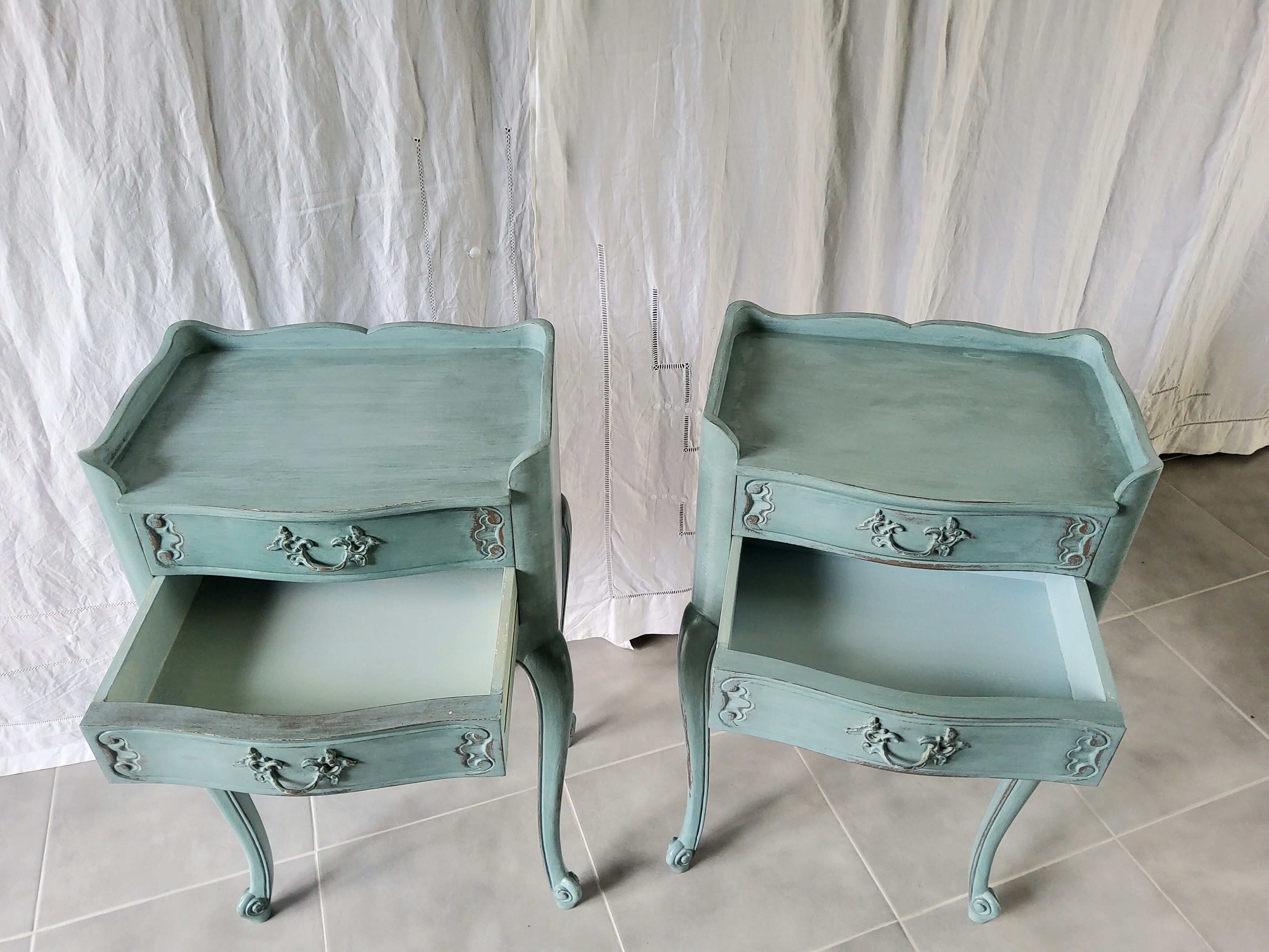 Pair of patinated Louis XV bedside tables