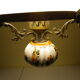 Hanging lamp of the 1950s, white opaline shade and porcelain decoration