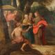 Peinture ancienne scène de guérison '600, huile sur cuivre
