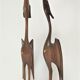 Pair of birds sculptural solid wood design 60s-70s