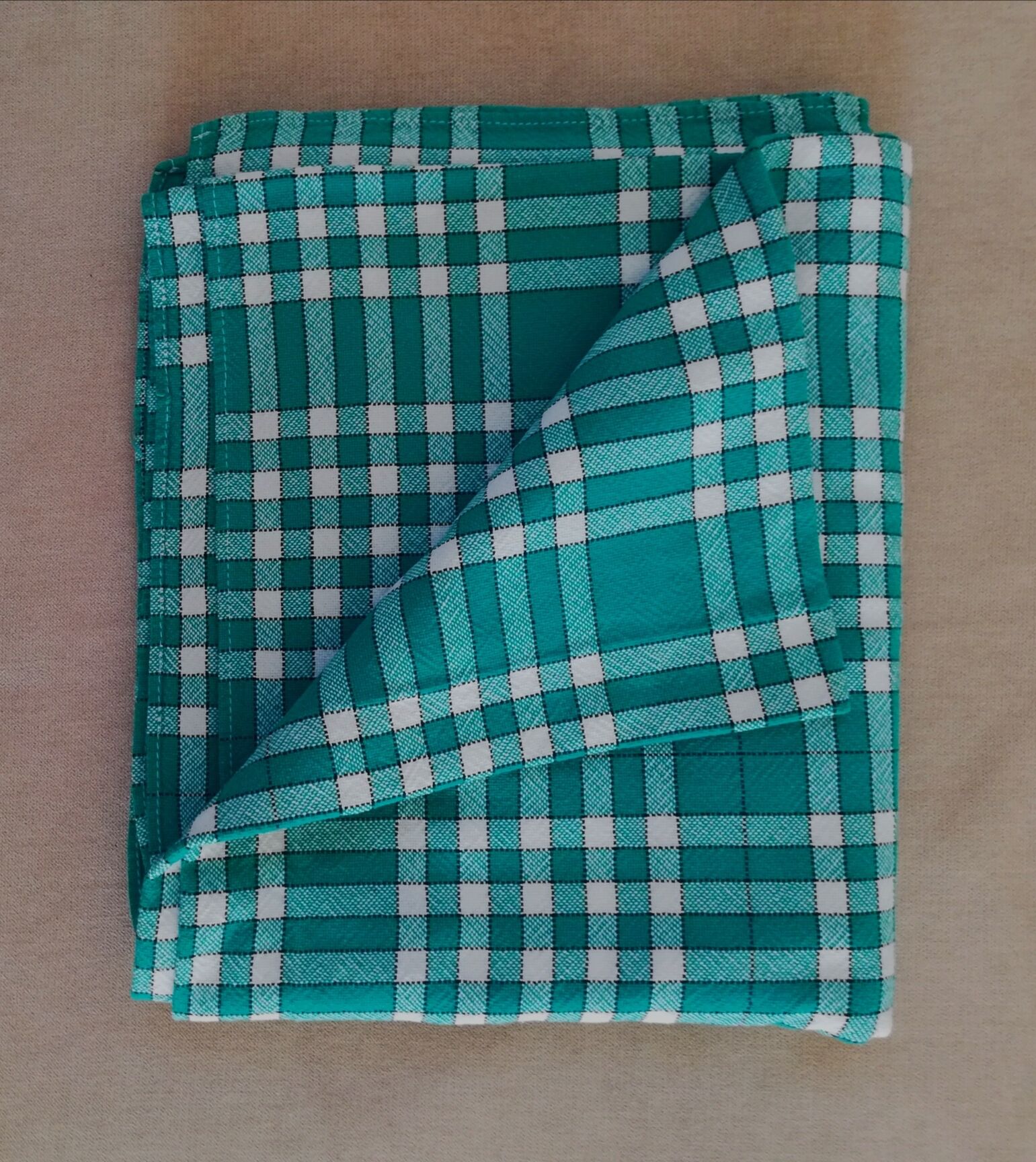 Vintage gingham tablecloth 250 x 150
