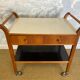 Scandinavian modern teak serving cart with drawers, Sweden, 1950s