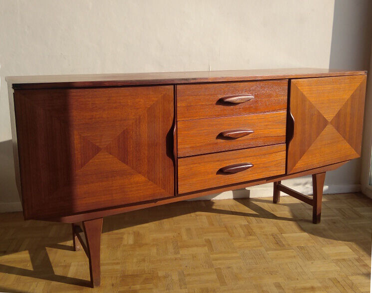Sideboard inlaid teak 1960s
